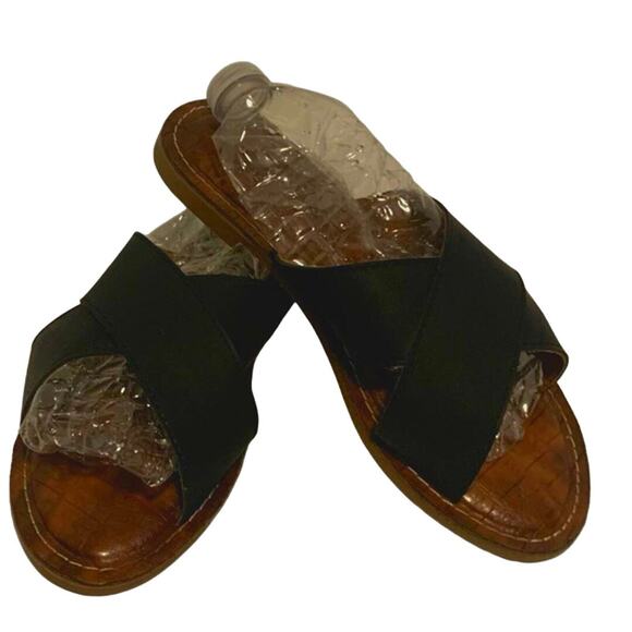 Seven Jesse Sandals Double Strap Crossed Black Slides Women Size 7 Summer Slides - Picture 1 of 8